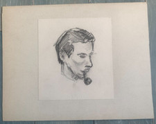 Crayon portrait etude homme - portrait, à