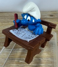 Les Schtroumpfs Schleich 40220 Schtroumpf Écolier / Banc d'École avec Stylo '81