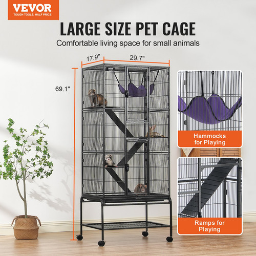 Rolling metal ferret - 69", cage