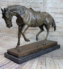 Bronze Marbre Statue Mini Âne