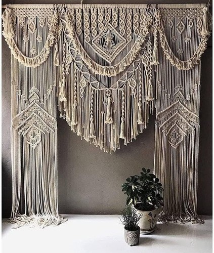 Macrame large curtain bohemian - curtain,