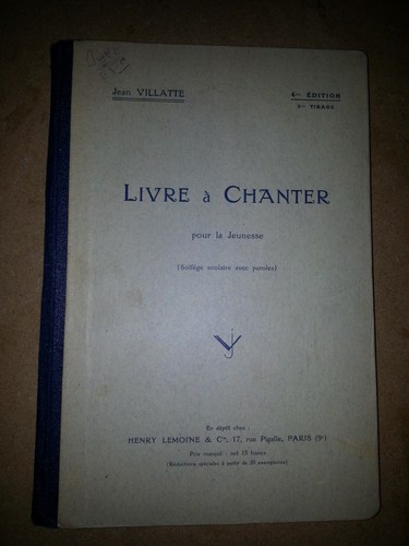 Jean villate livre - livre, chanter