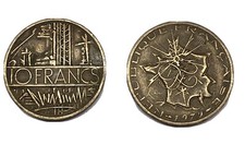 LOT 2 PIECES 10 FRANCS MATHIEU ETAT CORRECT 1979 ET 1980 RÉPUBLIQUE FRANÇAISE