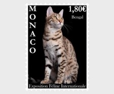 monaco 2023 cats BENGAL black smoke katzen gatos gatti chat pets 1v mnh