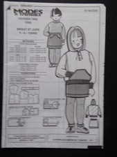 § patron MODES ET TRAVAUX 02/1992 sweat et jupe pour fille