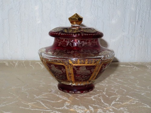Bonbonnière ancienne verre - bonbonnière, en