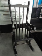 VINTAGE JOUET ANCIEN PETITE CHAISE A BASCULE EN BOIS POUR POUPEE H 43,5 CM