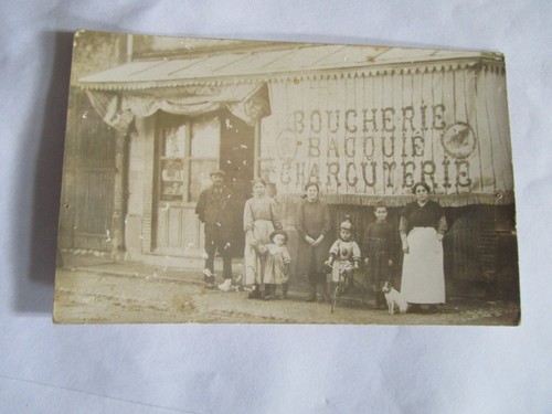 Carte photo ancienne boucherie - photo,