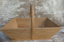 Ancien Panier à Vendange bois ancien old French wine basket 37cmX26cmX22cm haut