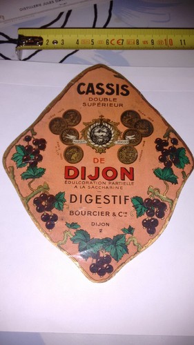 Etiquette cassis dijon - cassis,