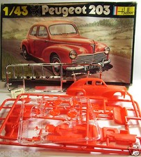 HELLER PEUGEOT 203 MAQUETTE PLASTIQUE KIT COMPLET A MONTER REF 160 1/43 IN BOX