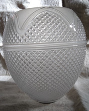 Ancien globe de lampe pétrole huile décor pointe de diamant cristal de Baccarat