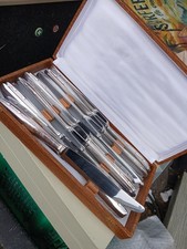 12 Couteaux Art Deco Nogent Metal Argenté