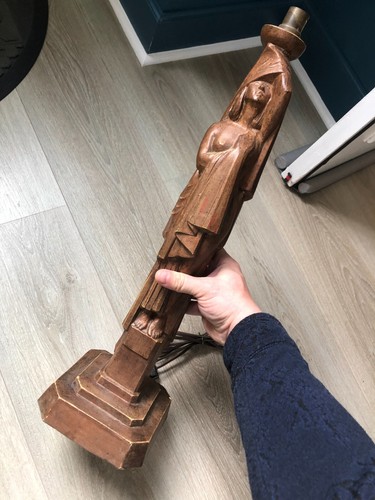 Art deco lampe terre - art, patinée