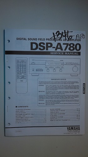 Yamaha dsp a780 service manual - yamaha,