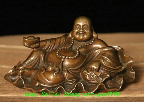 Old pure bronze lotus leaf - 6'',