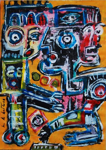 Art brut sur papier 42x49 - ,4, cm