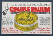 Buvard GRAISSE PAULIN ballon football chaussure cuir harnais Blotter 