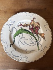 CREIL & MONTEREAU Assiette Décor Fleurs Et Rubans Felix Bracquemond XIXème