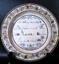 ASSIETTE PARLANTE REBUS N°2 faience CHOISY le ROI P&B Paillard & Hautin 1824/36