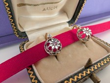 18K antique earrings Antique 18K diamond earrings