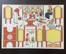 Jeu Planche de Découpage Carton - Le Salon - 50's - Living Room Paper Toy