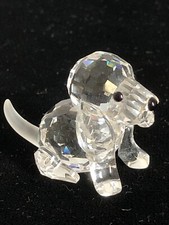 Superbe authentique RARE PETIT CHIEN SCULPTURE FIGURINE en CRISTAL DE SWAROVSKI