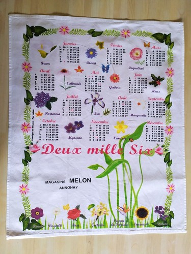 Calendrier tissu 2006 - tissu,
