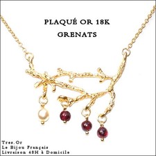 PLAQUÉ OR 18K & GRENATS