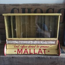 présentoir distributeur rare en tôles pour gommes de la marque Mallat 
