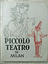 Piccolo Teatro de Milan Strehler Théâtre Marigny Arlequin Goldoni Mars 1953