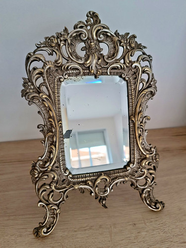 Miroir ancien poser bronze - à,