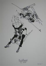 T55 Sérigraphie MEYNET Fanfoué Babette luge n/b