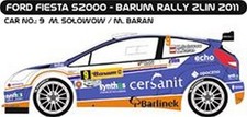 DECALS 1/24 FORD FIESTA S2000 - #9 - SOLOWOW - RALLYE BARUM ZLIN 2011 - DC241