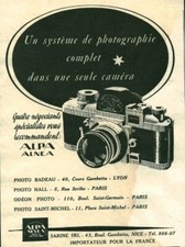 Publicité ancienne appareil photo Alpa ou Alnéa issue de magazine 1954