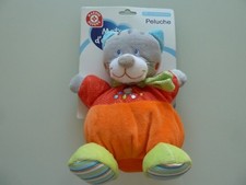 K7. DOUDOU BOULE MOTS D'ENFANTS LECLERC CHAT ORANGE ROUGE VERT BLEU NEUF SUR CAR