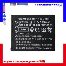 Batterie 1300mAh CGA-S007 CGR-S007E DMW-BCD10 Pour Panasonic Lumix DMC-TZ1