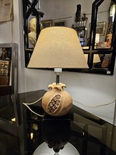 Lampe A Poser En Céramique Bois Et Métal Années 70