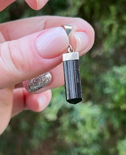 Pendentif tourmaline noire - pendentif, en