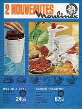 PUBLICITE ADVERTISING 1966   MOULINEX    combiné Jeanette moulin  a café