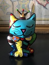 Rare sculpture chat en résine ROYALTY CAT de Romero BRITTO 2008, 15 cm. 