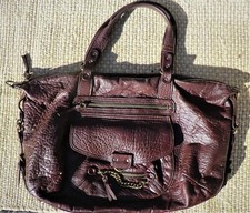 Sac en cuir ABACO (fabrication Française), modèle ODELIA, marron, porté épaule
