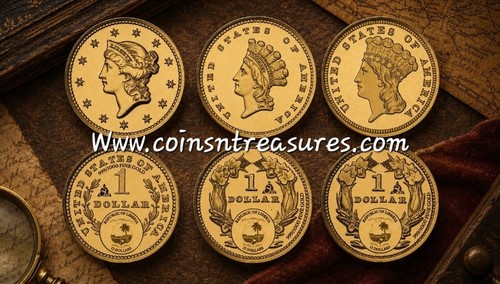 Lot pièces monnaie us - 3, de
