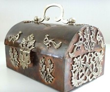 Boite cuivre paon dragon Old