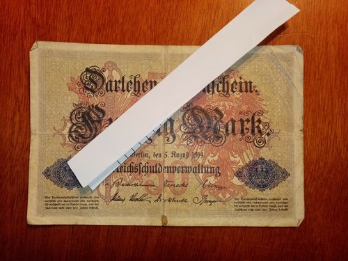Vieux billet allemand 1914 - billet, de