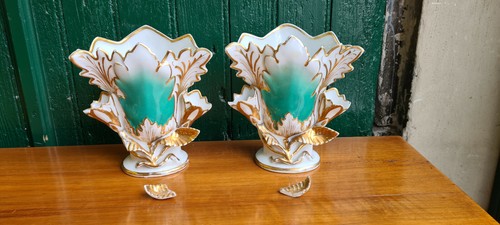 Paire vases vieux paris - paire,