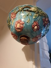 Ancien Cache Pot Barbotine, Suspendu