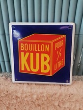 Ancienne plaque original publicitaire emaillée kub N°3 20x20cm