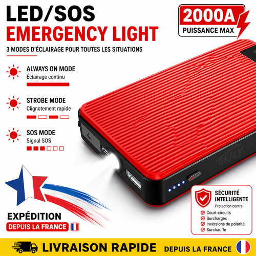 Booster batterie voiture 2000a - batterie,