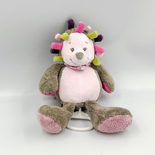 Doudou musical hérisson marron gris rose vert Manon NATTOU 25 cm - 34834
